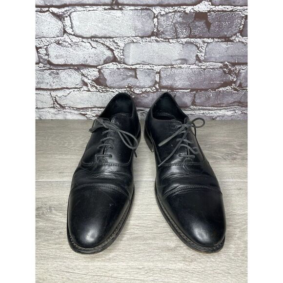 ANTHONY VEER Essentials Black Leather Goodyear Oxfords Cap Toe Shoes Men Sz 10M main image 4